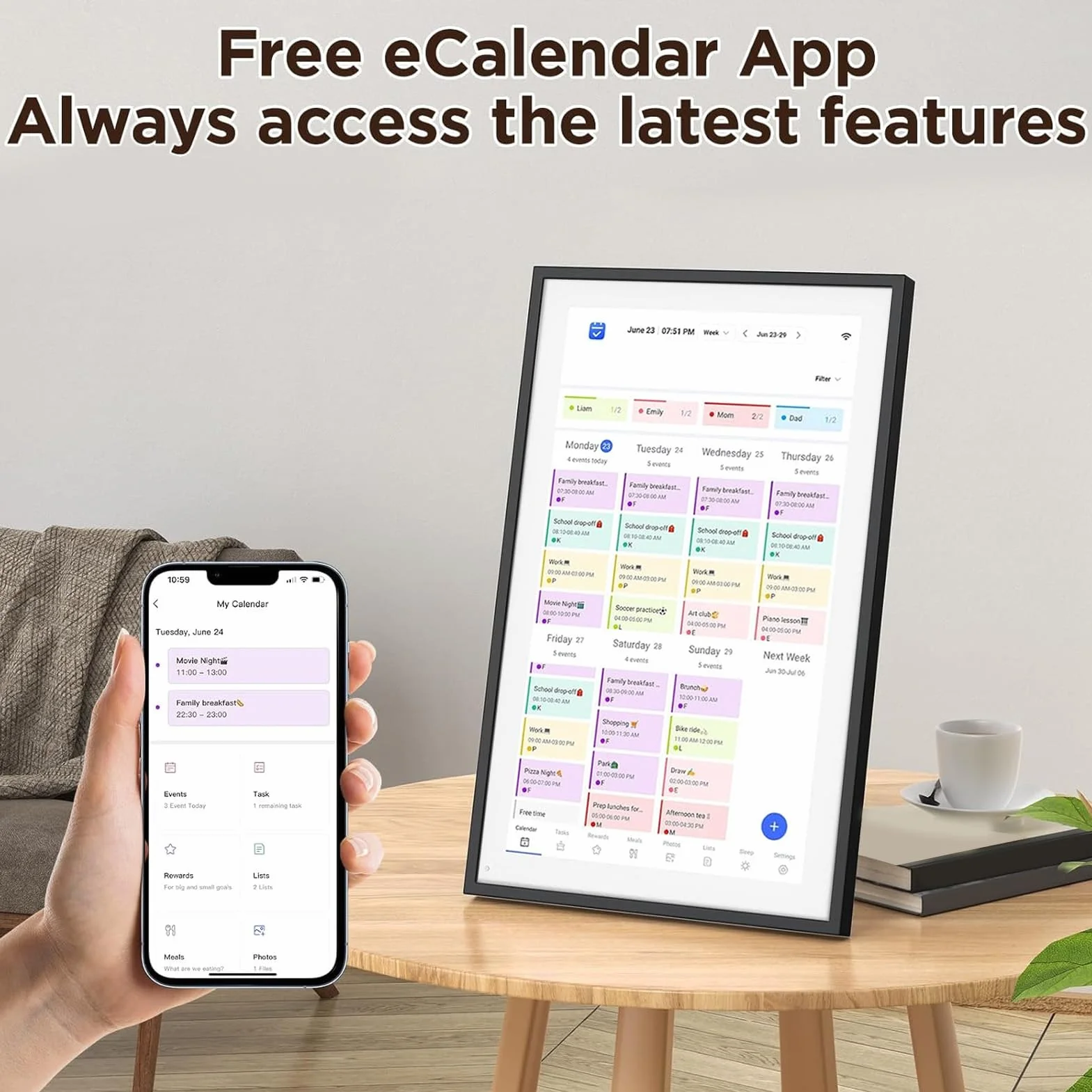 Goshyda 10.1in Digitaler Kalender, Intelligentes Hochgeschwindigkeits -Touchscreen -Display, Benutzerfreundlich
