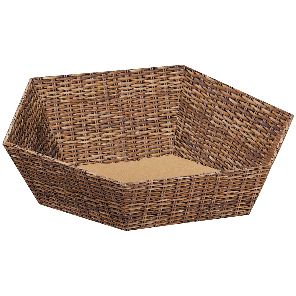 [BOXXCO] 25 Stück Präsentkörbe sechseckig Marché groß Ø 415 mm 313x301x84-139 mm - Leere Geschenkkörbe aus Pappe zum Befüllen für Delikatessen