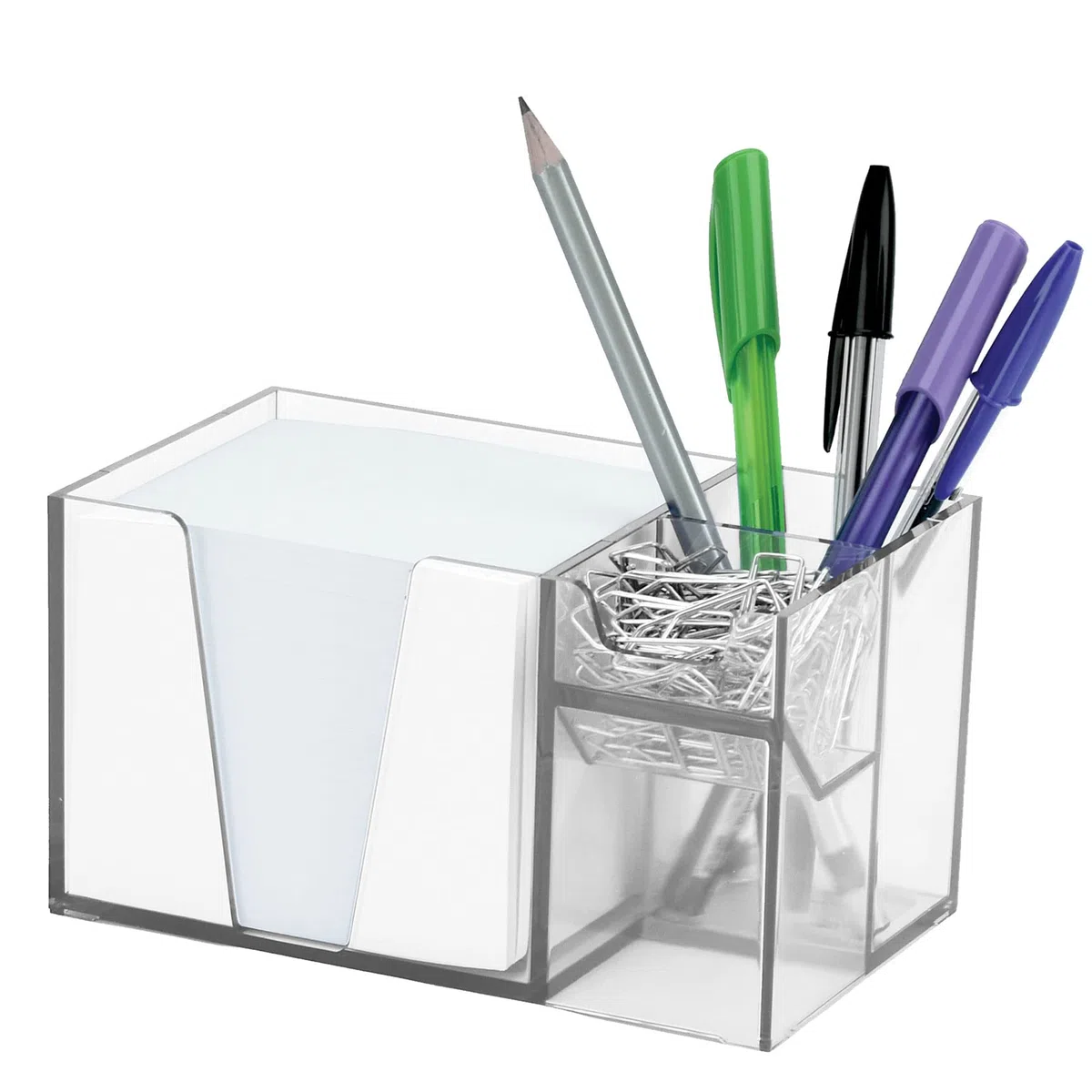 Acrimetazb Schreibtisch-Organizer für Stifte, Büroklammern, transparent mit Papier