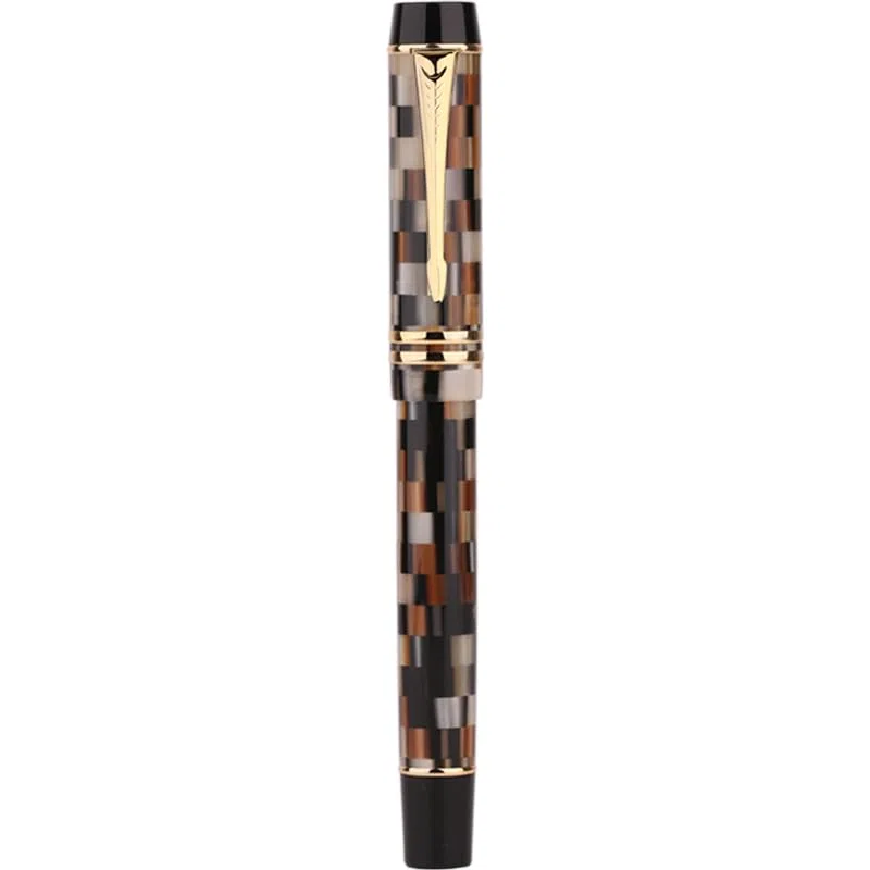 EPANO Füllfederhalter aus Kunstharz mit Konverter, BOCK-Feder, 0,5 mm, Tinte, Schreibstift, Büro, Schulbedarf, Schreibwaren (braun)