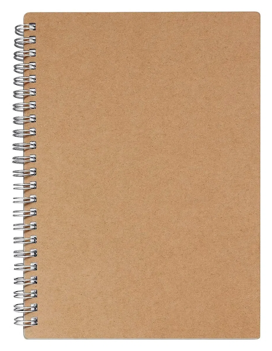 Notizbuch Kraft Softcover Spiralbindung Notizblöcke Tagebuch Planer 140 Seiten/70 Blätter Für Zuhause und Büro(Brown,A5)