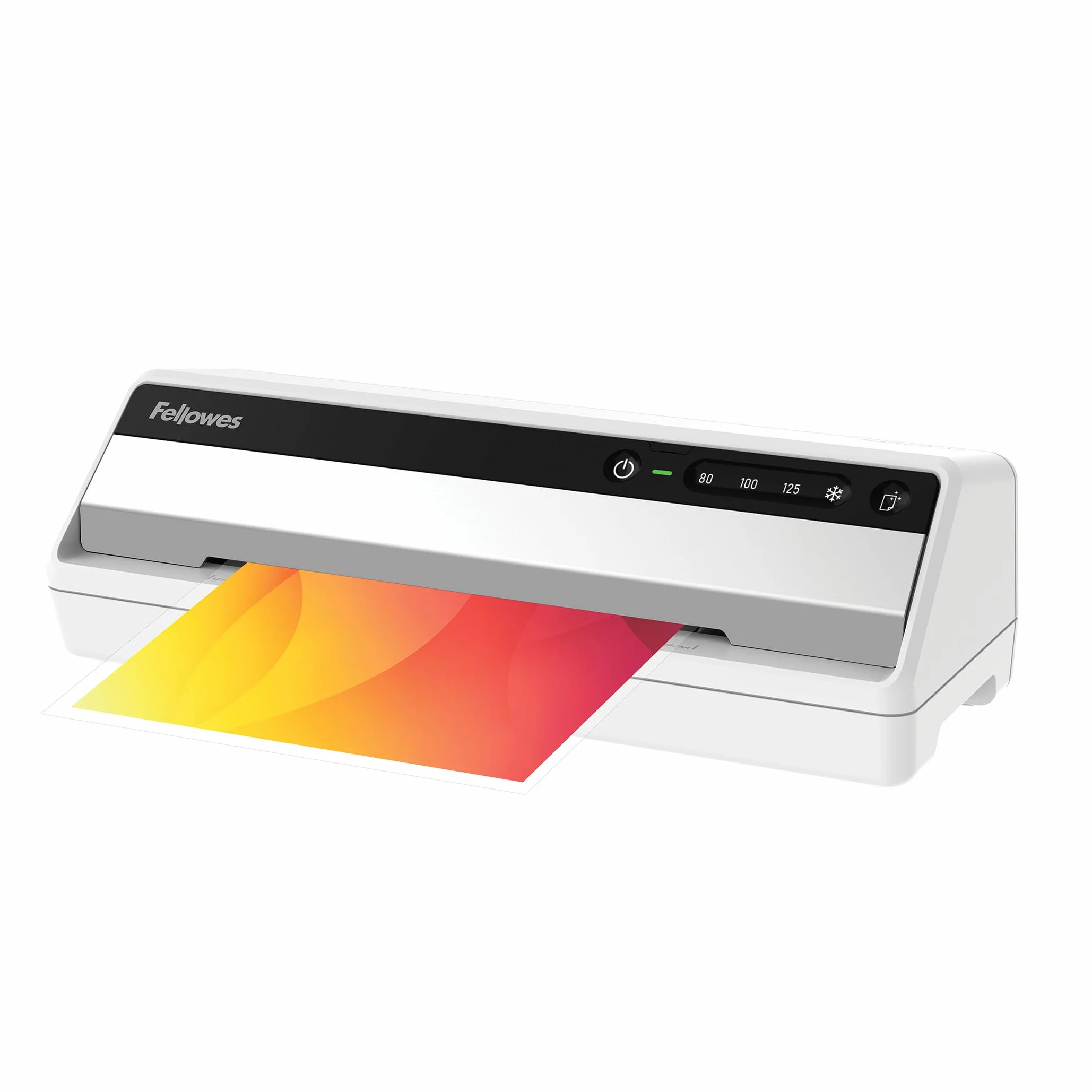 Fellowes Saturn A4 Laminiergerät fürs Büro – InstaHeat, 60 Sek. Aufwärmzeit, Staufreigabe, Auto-Abschaltung – für 80/100/125 Mikron – inkl. 10 Folien – für Zuhause & Büro