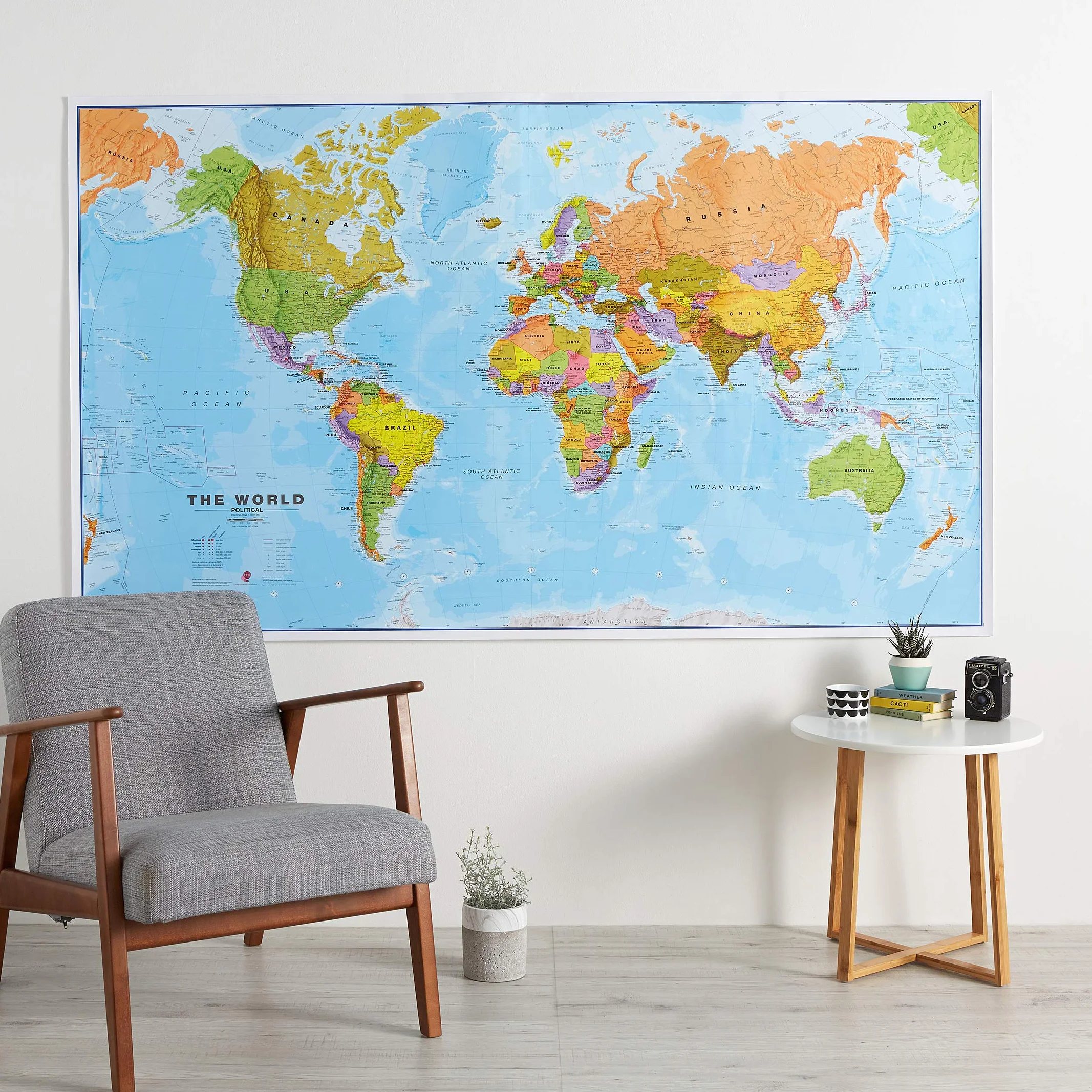 Groß Weltkarte Poster - Politischen Weltkartenposter - Laminiert - 197 x 116,5 cm - Maps International: Planokarte