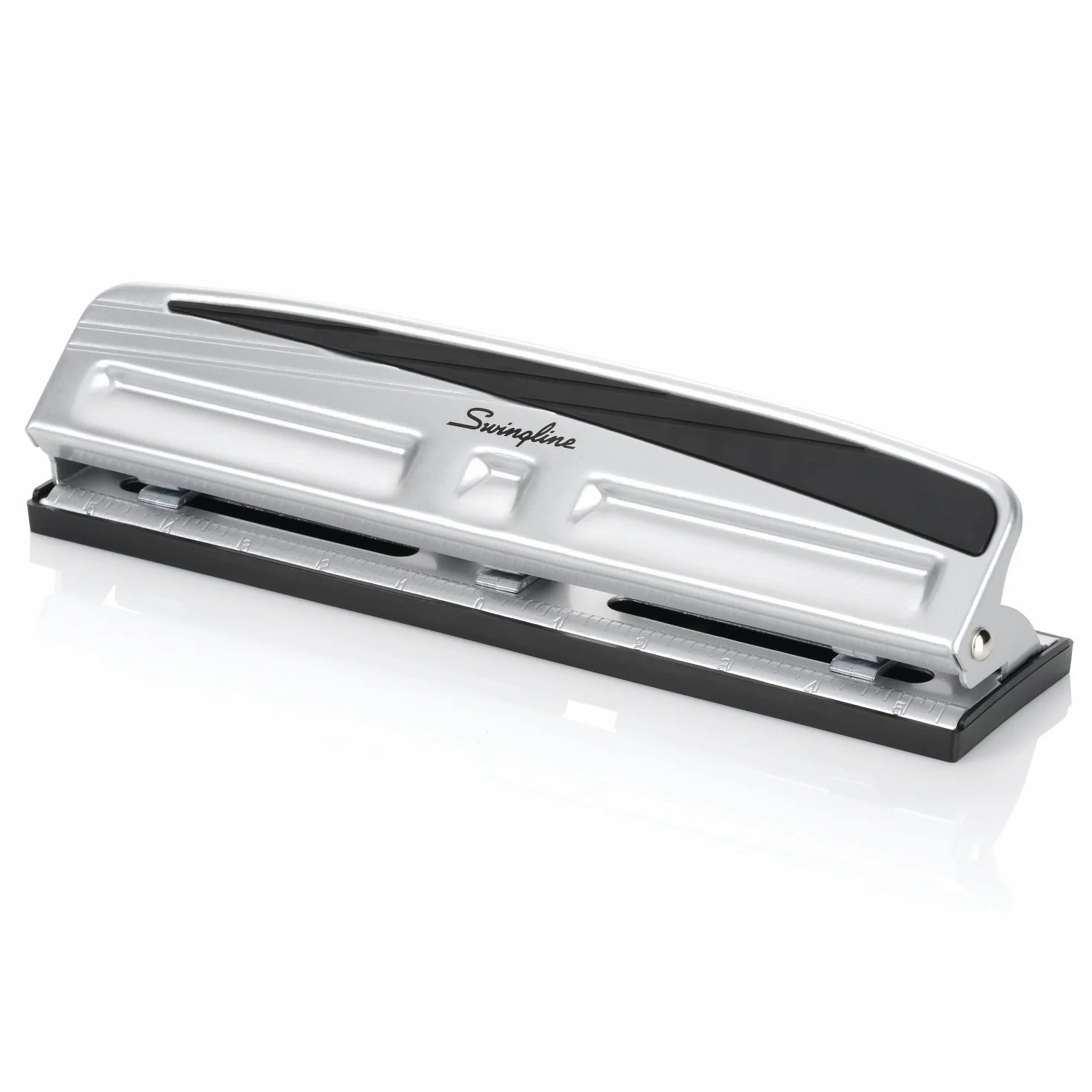 Swingline A7074066AZ Desktop-Lochstanzer, verstellbar, 2–3 Löcher, 10 Blatt, Schwarz/Silber, 2 Stück