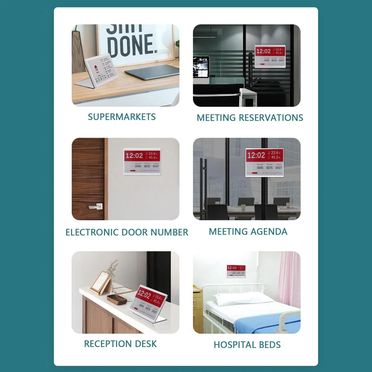 Gonetre Drahtloses Elektronisches Papier Display 7.5in Bearbeitbarer Elektrischer Tintenbildschirm Visitenkartenname Besprechung Office School Library Weiß weiß