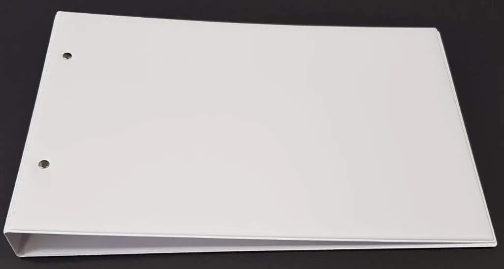 10x Ringbuch A4 Weiß Querformat Ordner mit Sichttasche | 10er Set A4 Ordner in Weiß Querformat mit Drahtniederhalter & transparenter Einschubtasche auf der Vorderseite.