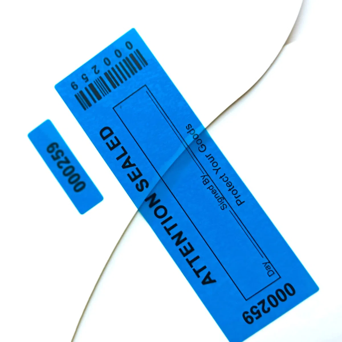 Sicherheitsgarantie-Leerlauf-Aufkleber, nicht übertragbar, manipulationssicher, 3 Seriennummern, Siegelaufkleber, groß, 35 x 120 mm (50 Stück, blau)