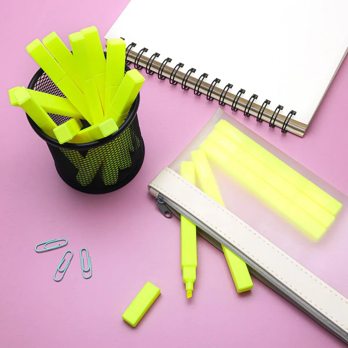 Vitoler Fluoreszierende gelbe Textmarker, 10 Stück, helle Farbe, Keilspitze, Textmarker für Erwachsene, Kinder, Zuhause, Schule, Büro