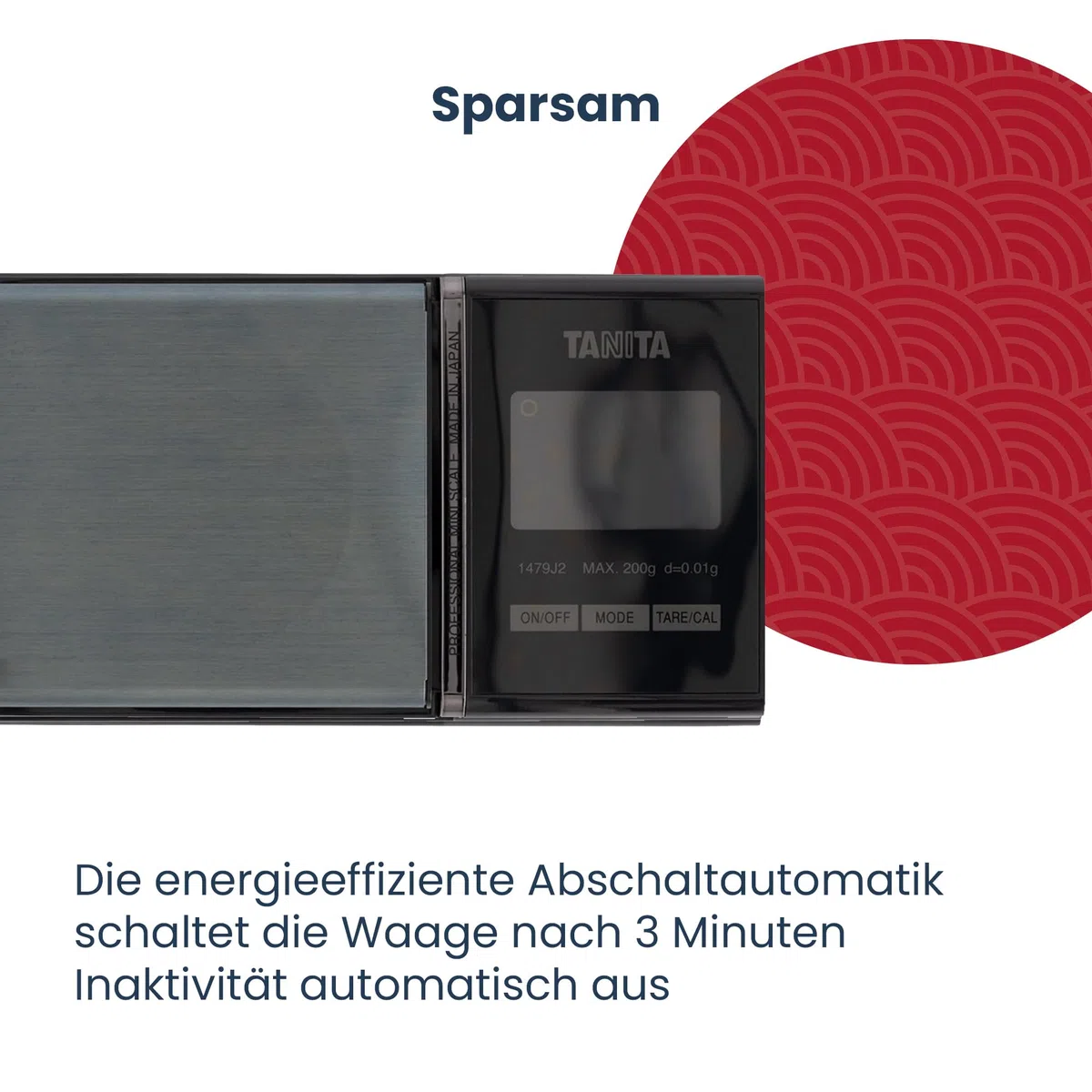 TANITA Professionelle Präzisionswaage für Schmuck und Münzen, Maximale Traglast: 200 g, Genauigkeit: 0,01 g, LCD Display, Schwarz, Inklusive Tasche