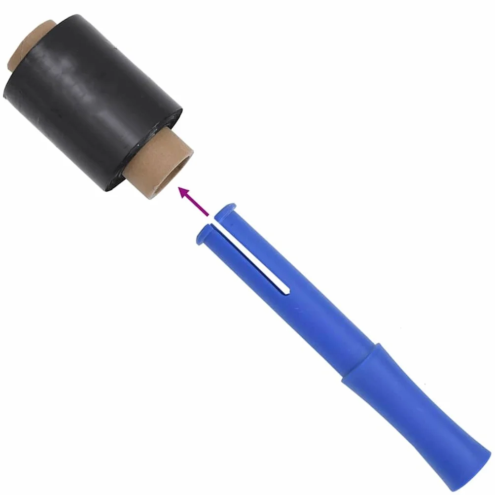 PE Stretchfolie Schwarz 23 μm 10 cm x 150 m, 50 Stück Stretchfolien mit Griff, strapazierfähige Verpackungsfolie aus Polyethylen für Schutz vor Staub und Schmutz bei Lagerung