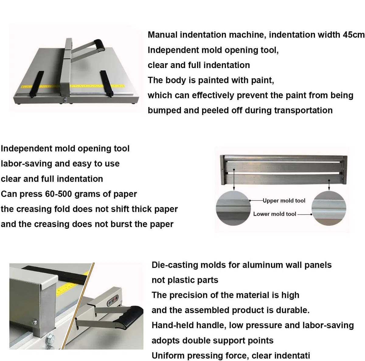 500 g Papier A4/A3 Kleine manuelle Falzmaschine | Heavy Duty Papier Ordner Falter Ritzwerkzeug – Gewerbe Büro Faltmaschine | Brieffaltenmaschine Kartenmaschine