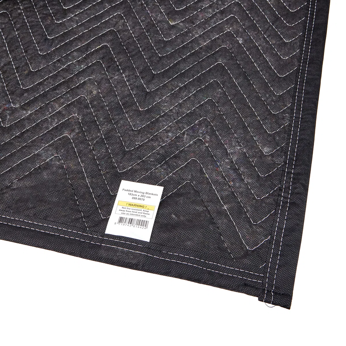 Set von 5 Umzugsfirmenqualität Möbelpackdecken ca 520g/m² - Schwarz, 183x203cm + 1 x Gratis Tragegurte Umzug Transportgurt