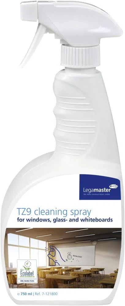 Legamaster 7-121800 Whiteboard Reiniger TZ 9 für große Schreibflächen in praktischer Sprühflasche, 750 ml