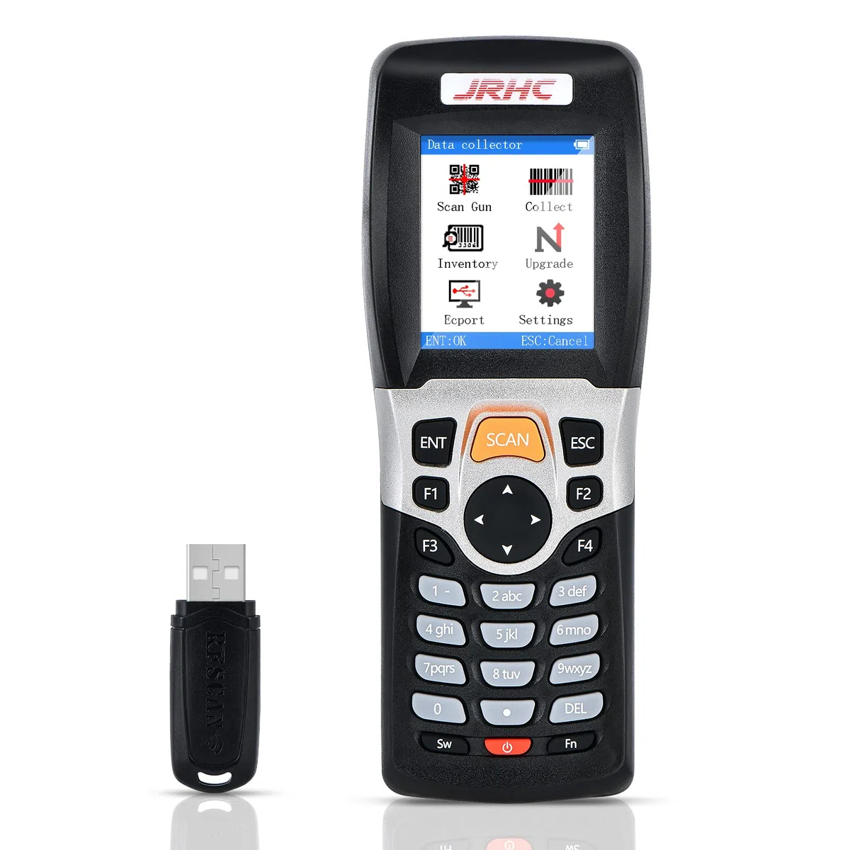 1D Barcode Scanner Inventarscanner und Sammler, kabelloser 2.4G Barcode-Scanner zum Scannen von Sammlung und Inventar mit 2.2 Zoll LCD Bildschirm