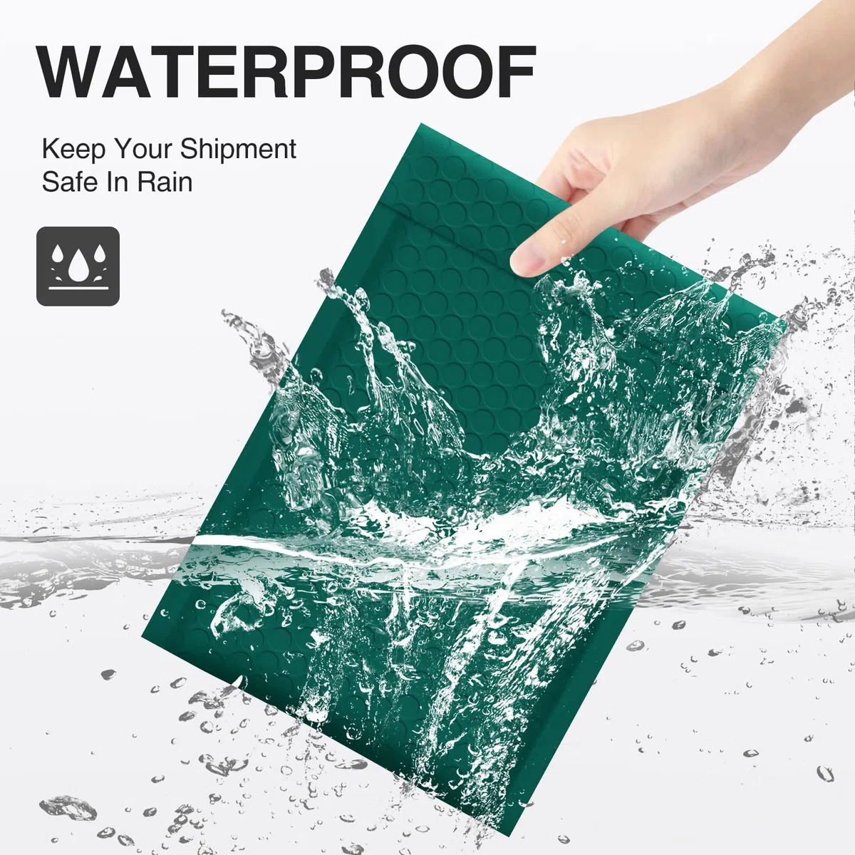 UCGOU Luftpolster-Versandtaschen, 21,6 x 30,5 cm, Grün, 25 Stück, Nr. 2, mittelgroß, blickdicht, selbstklebend, wasserdicht, Boutique-Versandtaschen