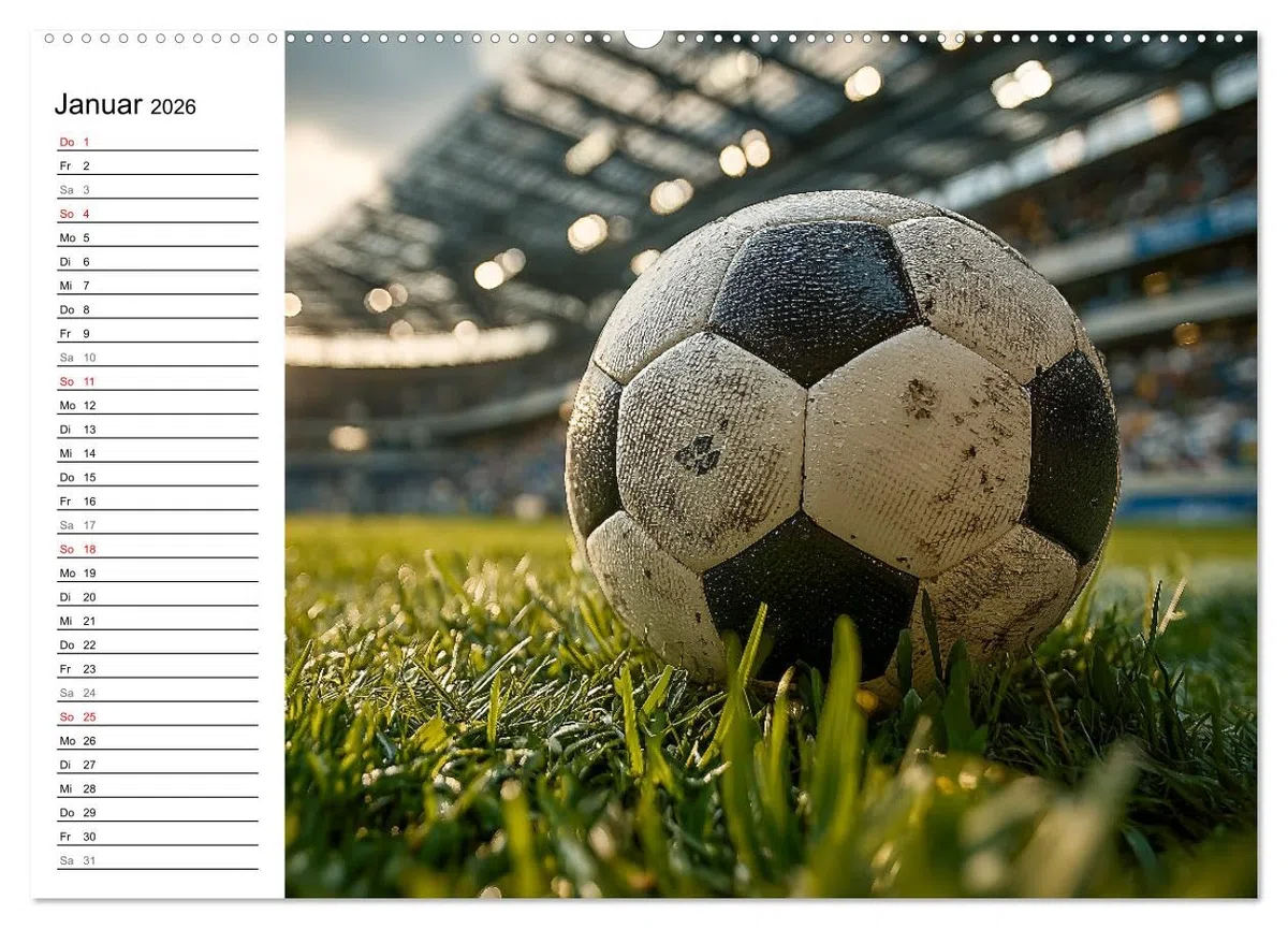 Fußball Kalender - Das Spiel unseres Lebens (hochwertiger Premium Wandkalender 2026 DIN A2 quer), Kunstdruck in Hochglanz: Fesselnde Fußballbilder ... Emotion und Liebe zum Ball. (CALVENDO Sport)