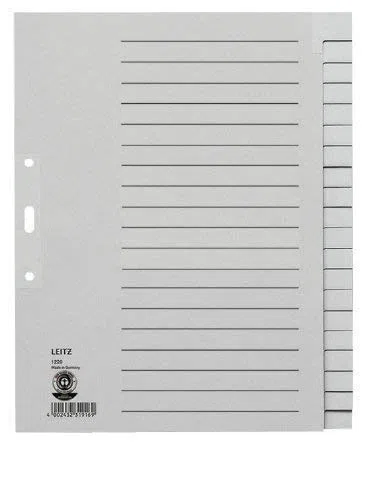 5 Stück LEITZ Blanko - Register 1220 / Vollformat DIN A4 / Papier / Überbreite / 20-teilig