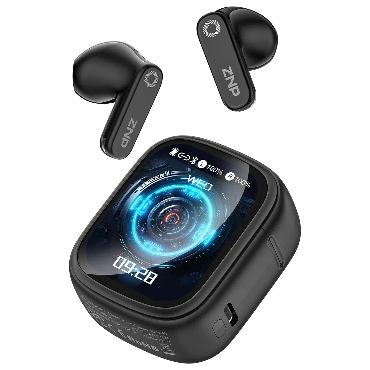 N02 KI-Übersetzer-Kopfhörer mit LCD-Touchscreen, 165 Sprachen & 9 Modi, 48 h Akkulaufzeit, Bluetooth 6.0 Sprachübersetzer-Kopfhörer mit App, Übersetzer-Ohrhörer mit HiFi-Sound, ideal für Reisen.