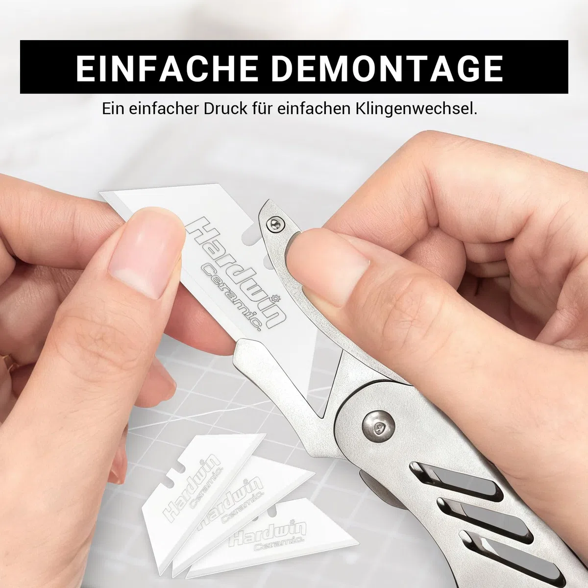 Premium Zirkonia-Keramik-Messerklingen – 20 Stück mit kostenlosem Metallhalter, rostfrei für Handwerk und Präzisionsschneiden