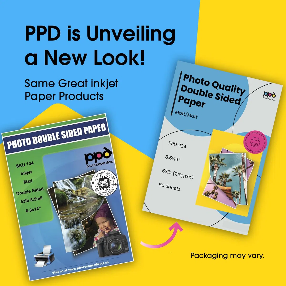 PPD Inkjet matt doppelseitig Schweres Fotopapier Legal 21,6 x 35,6 cm 53Lbs. 210 gsm 9 Mil X 50 Blatt (ppd134–50) | Professionelles doppelseitiges Fotopapier. Sofort trocken und wasserfest für lebendige Marketing-Flyer. 210 g/m² PPD-134-50