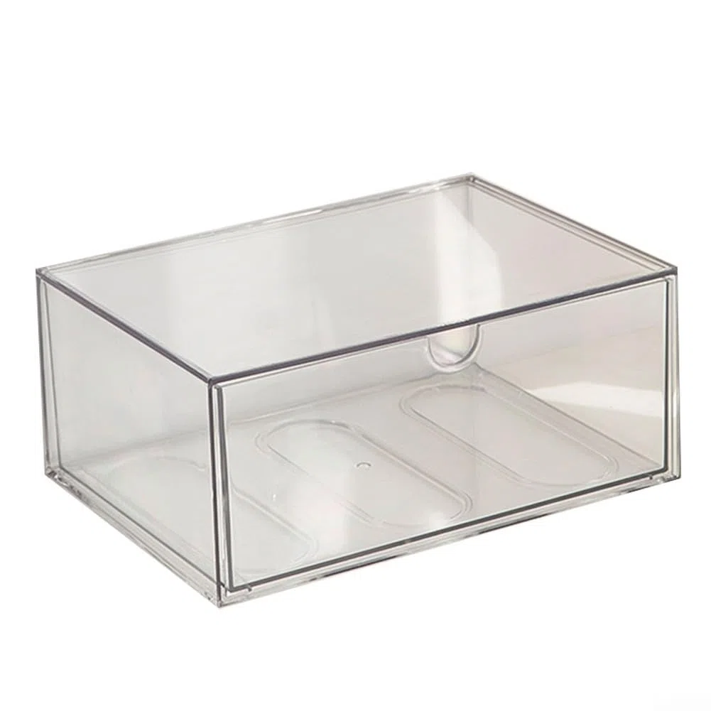 Set mit 5 transparenten Acryl-Schreibtischboxen mit Schubladen, transparenter Aufbewahrungsschrank für Büro, Zuhause und Bastelbedarf (A)