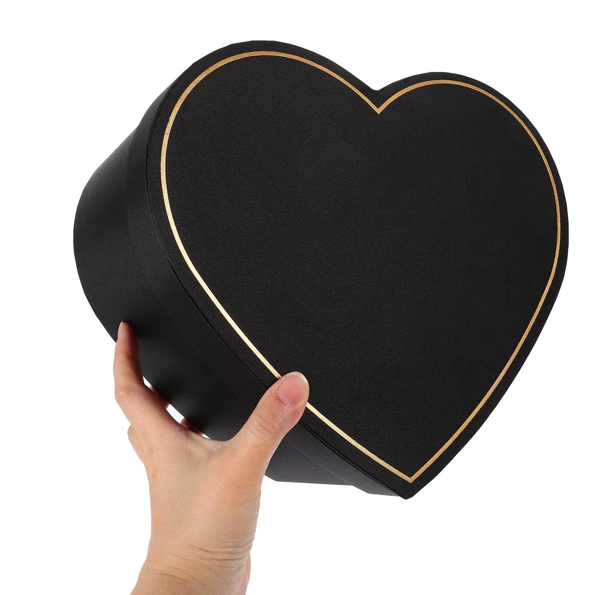 Healeved Geschenkbox Abschlussfest Schwarze Stoffbox mit Deckel Herzförmige als Elegante Verpackung Geschenkbox für Zuhause oder Bridal Shower