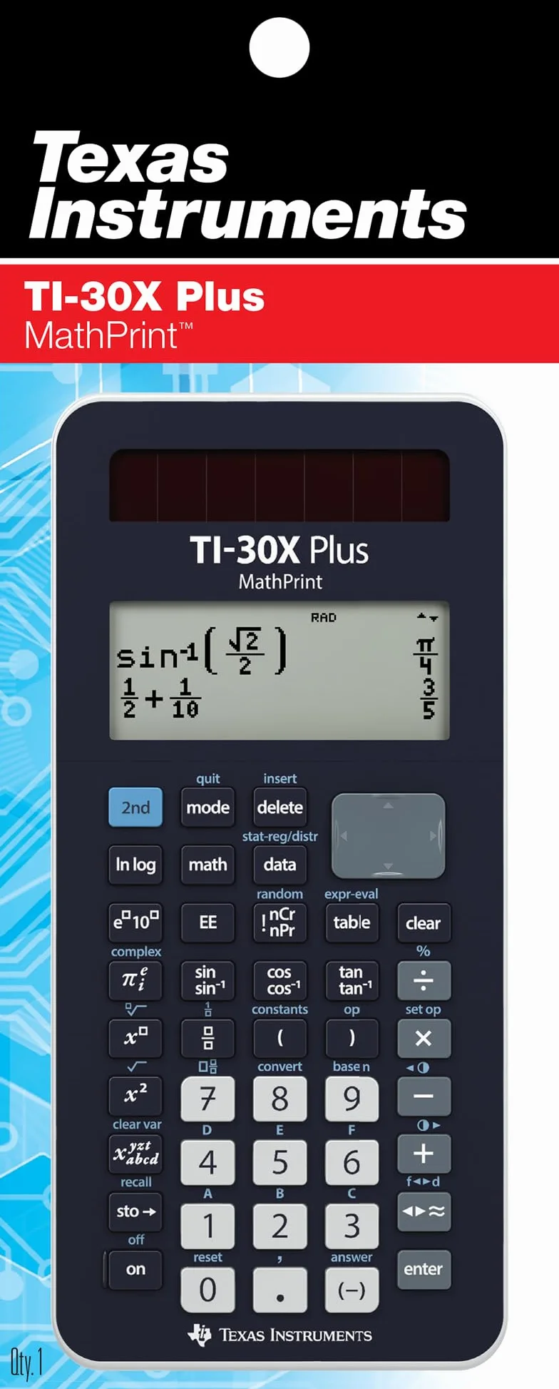 Texas Instruments TI-30X Plus MathPrint FC Wissenschaftlicher Schulrechner (4-zeilig)