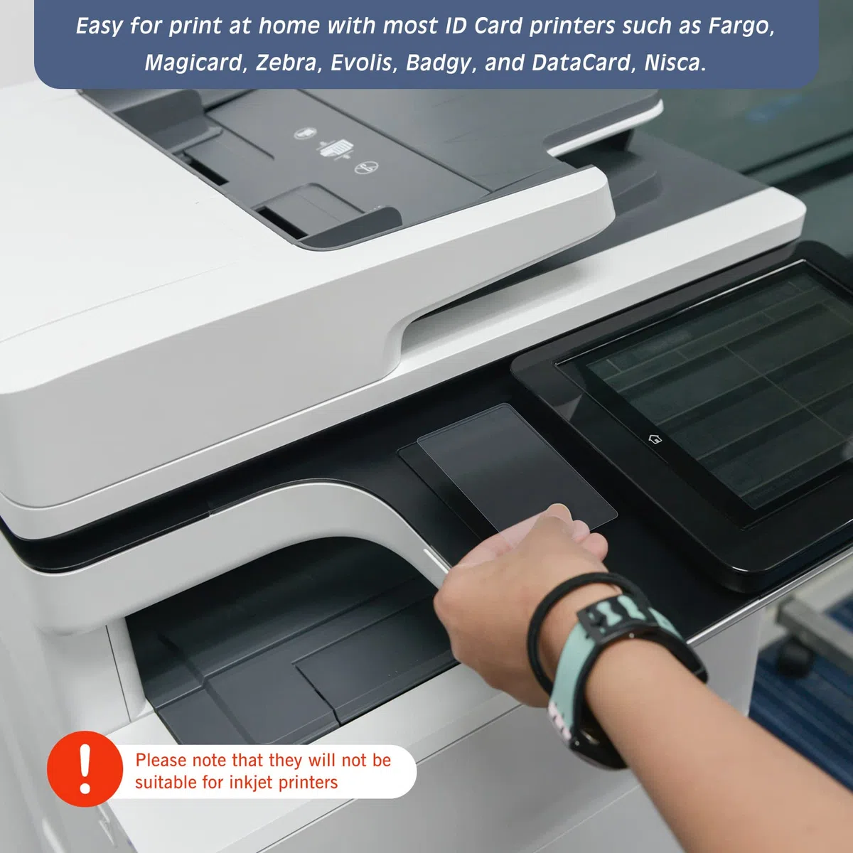 Yexiya Transparente Kunststoff-PVC-Karten für Ausweis-Drucker, Grafikqualität, CR80, 30 mm, blanko, Visitenkarten, für Kreditkarten, passend für die meisten Foto-Ausweis-Drucker, 500 Stück
