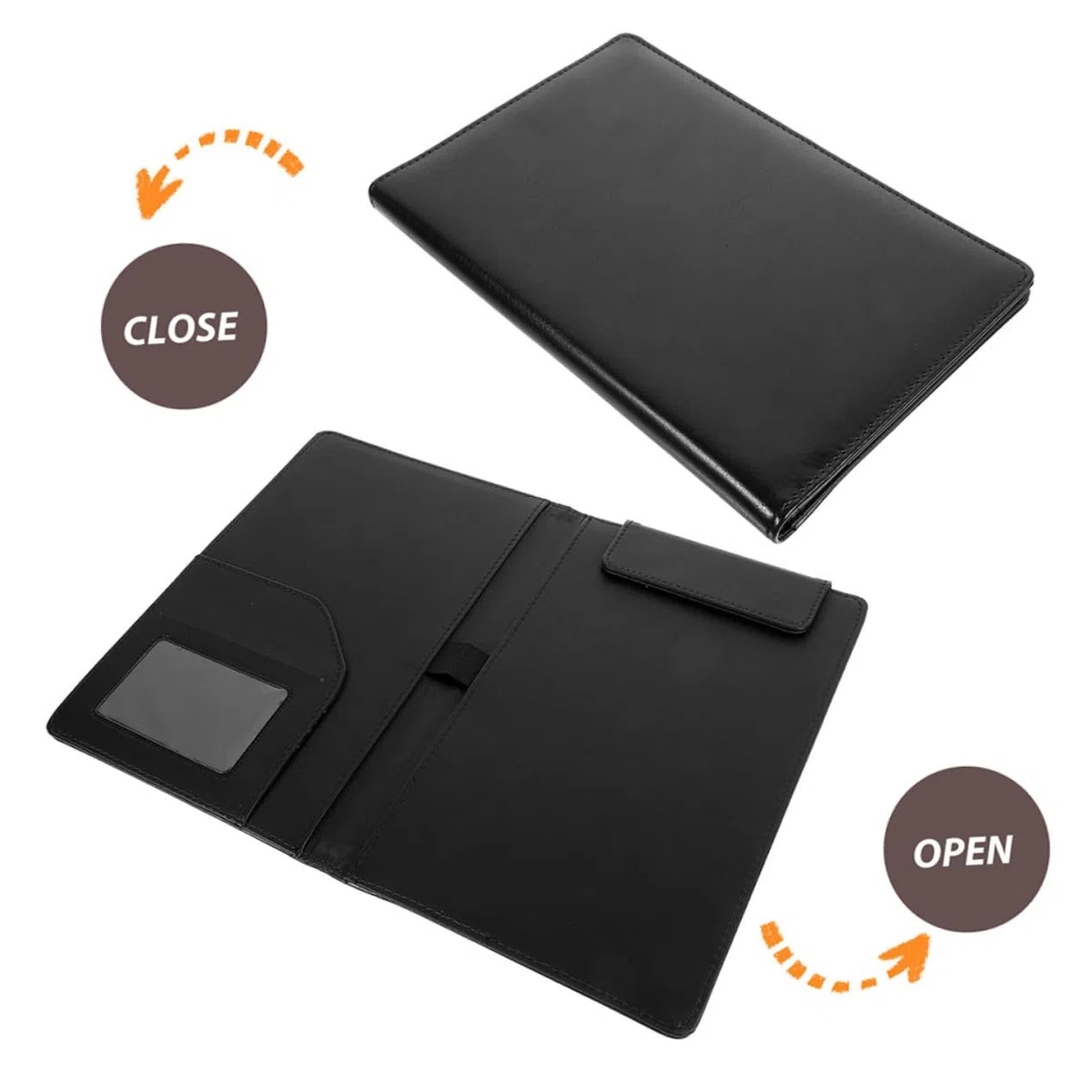 Magnetische Klemmbretter mit Clips Schwarz aus Pu A5 2 Stück | Wiederverwendbar, für Rechnungen und Menüs, Tragbar, Bürobedarf, Passende Halterung