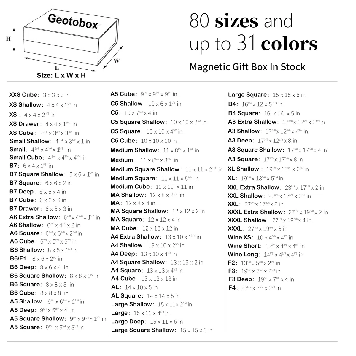 Geoto 60 x 44 x 20 cm, extra große Geschenkboxen mit Magnetklappe, luxuriöse, große, faltbare Box für Geschenkverpackungen, Großhandel (Marineblau)