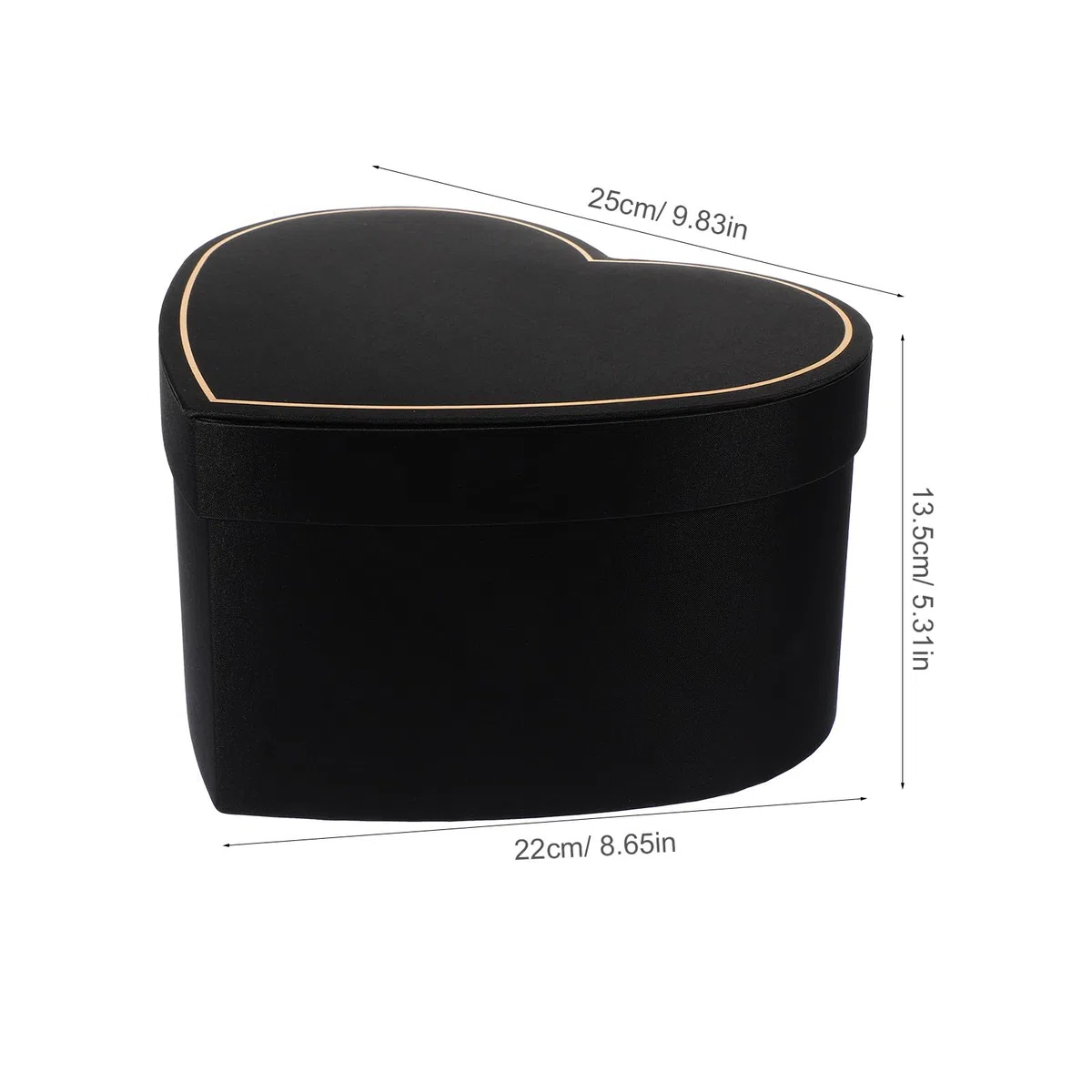 Healeved Geschenkbox Abschlussfest Schwarze Stoffbox mit Deckel Herzförmige als Elegante Verpackung Geschenkbox für Zuhause oder Bridal Shower