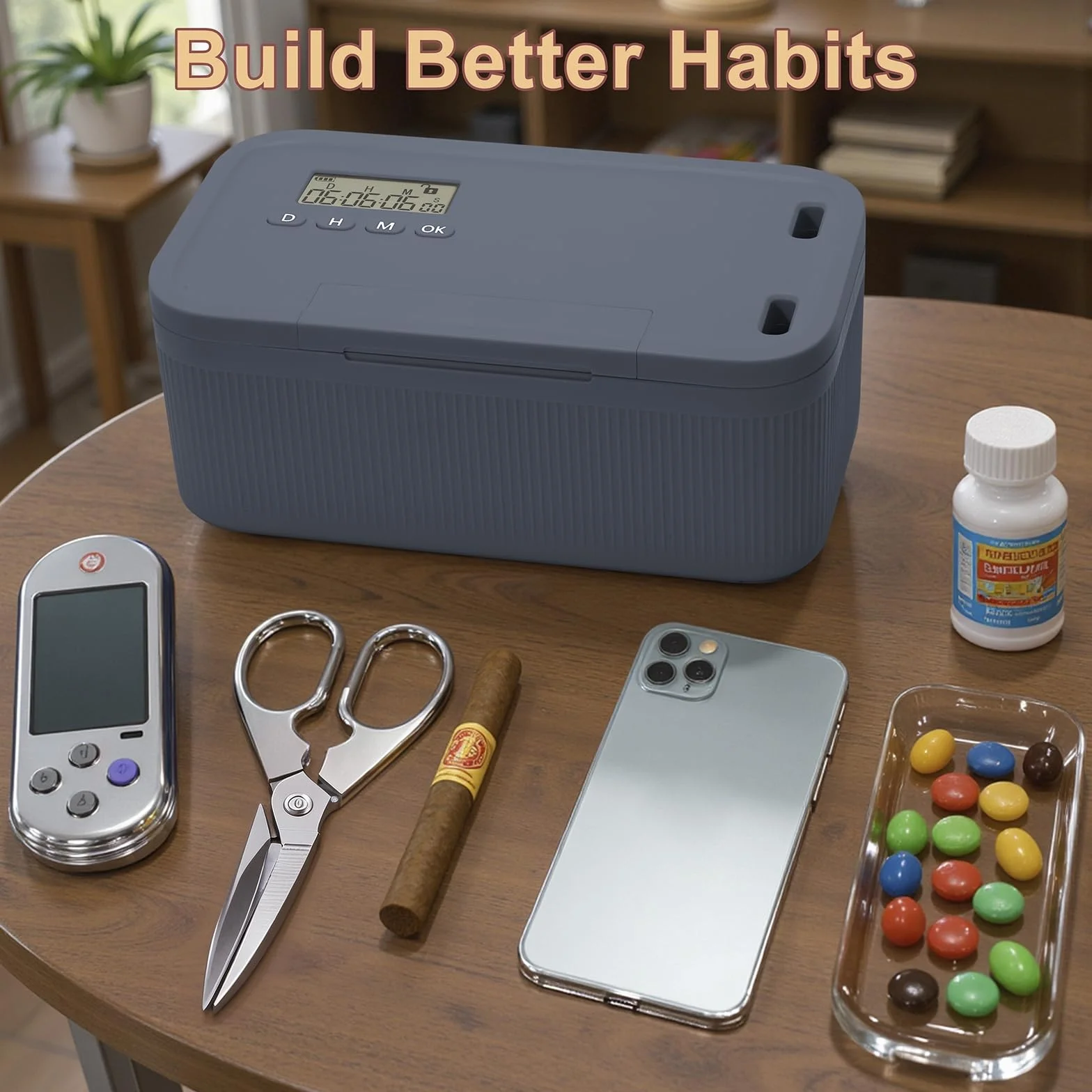 Zeitschloss Box,Time Lock,Phone Lock Boxs Suchtmanagement,Sicherheits-Schließfächer für Küche/Haus/Schule/Reisen/Büro/Medikamenten Aufbewahrung/Box Abschließbar(Batterie Nicht Enthalt) (Grau)