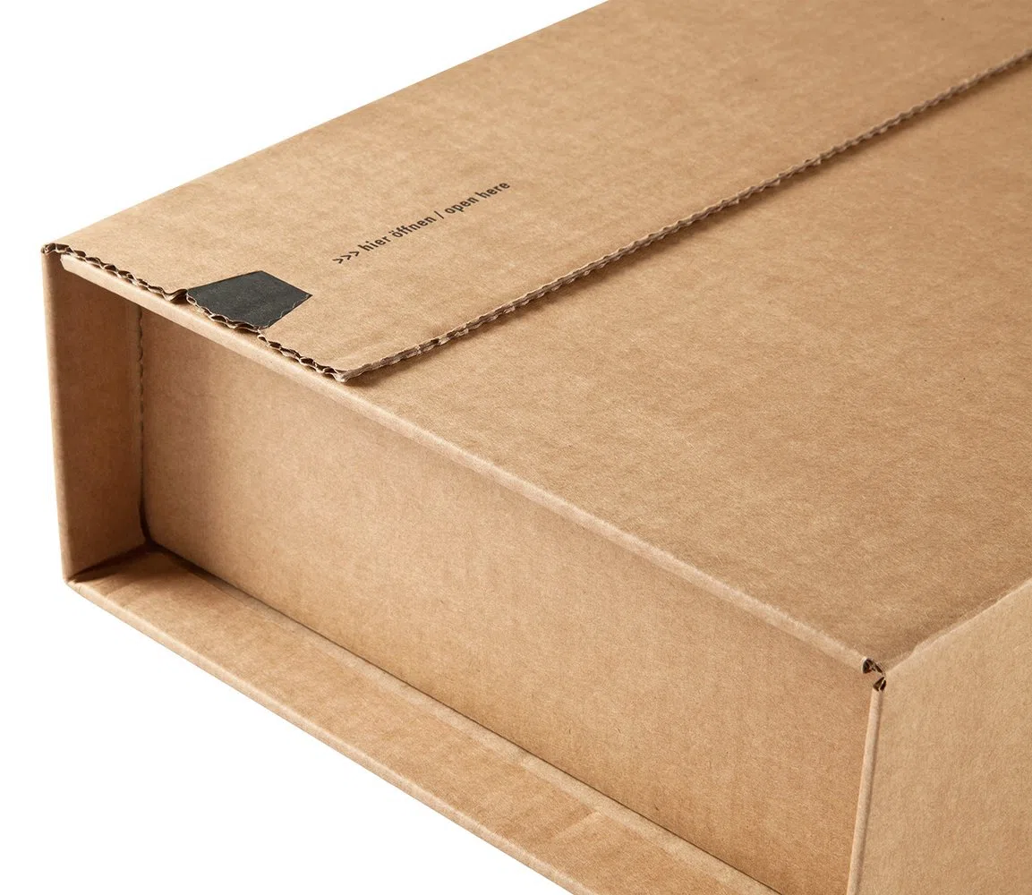 ColomPac CP020.18 Wickelverpackung aus Wellpappe mit Selbstklebeverschluss und Aufreissfaden, braun