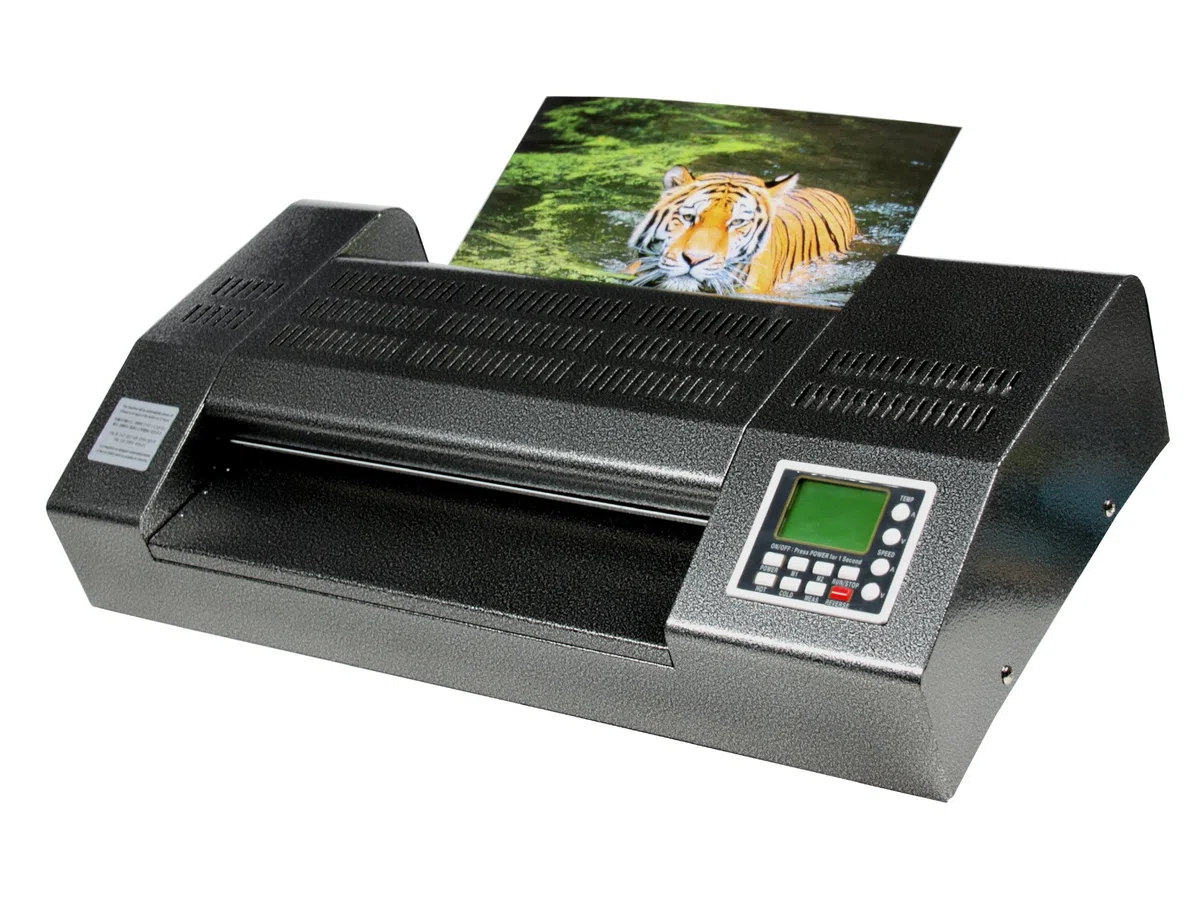 r & b Laminiersysteme SKY335R6 - Laminator, Profi-Laminiergerät mit erhöhter Arbeitsbreite in schwerer Metallausführung, 6 beschichteten Walzen, A3