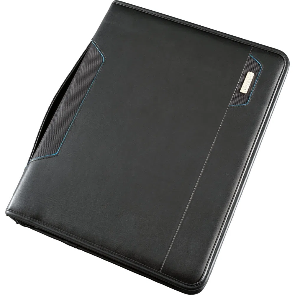 Alassio 30115 - Organisationsmappe SALERNO im DIN A4 Format, Businessmappe aus Lederimitat, Dokumentenmappe in schwarz, Mappe ca. 36,5 x 30 x 7,5 cm, mit gepolstertem Tabletfach