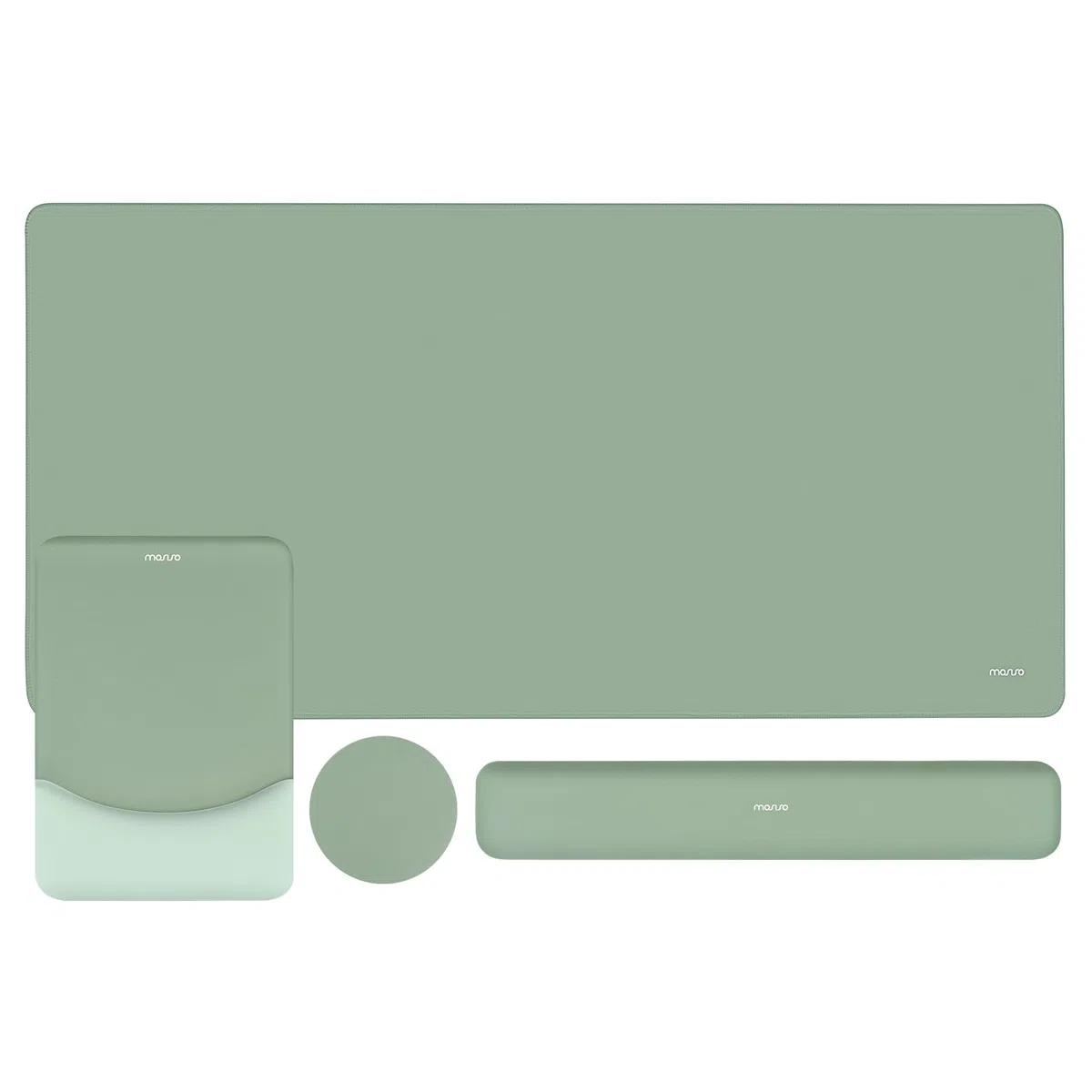 MOSISO Tastatur Mauspad Set, Großes Schreibtischunterlage Desk Mat & Rechteckige Handballenauflage Tastatur & Handgelenkauflage Ergonomisches Mauspad & Untersetzer - Rutschfestes, Büro,Antikes Grün