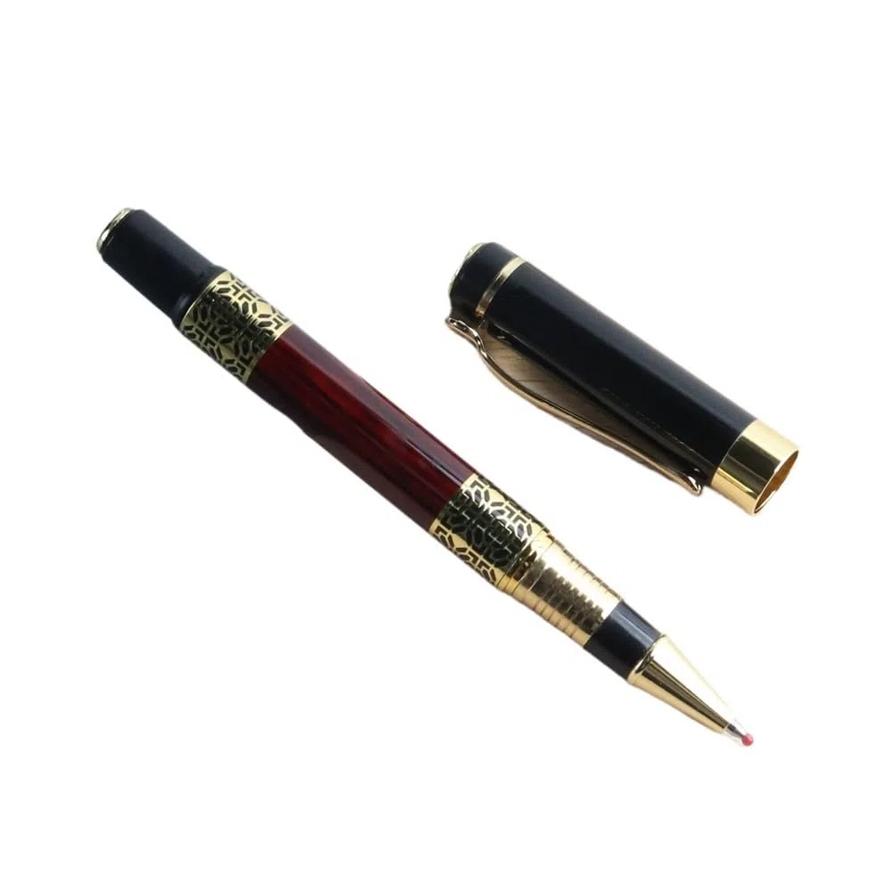 BIK Gelschreiber, Metallroller, chinesischer klassischer Stil, Kalligraphie, Schreiben, Unterschrift, Geschenk, Stift, Studenten, Schreibwaren, Büro (1 roter Stift, blau)