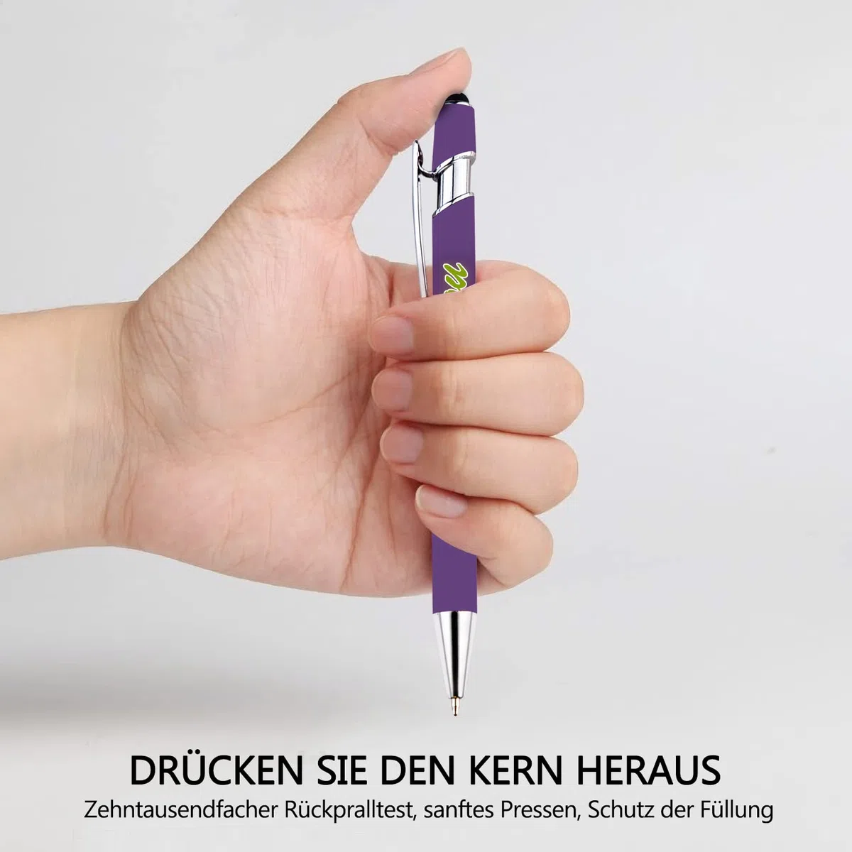 Personalisierter Kugelschreiber mit schwarzer Tinte, individueller Kugelschreiber mit Geschäftswerbung, Telefonnummer, kapazitiver Stift für Berührungen, Stift mit mittlerer Spitze, 216 STK