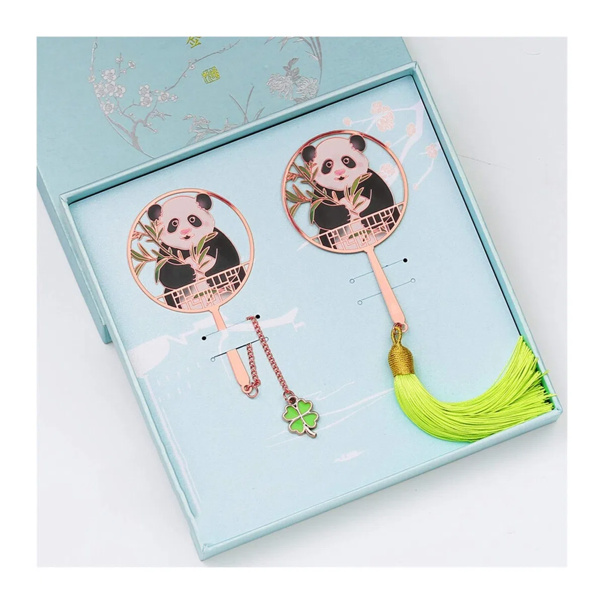 Lesezeichen Metall Panda Bookmark - Exquisite niedliche Lesezeichen Runder Metall Lesezeichen mit Ketten und Quasten Leser Frauen und Kind Buch Markierungen (Color : B)