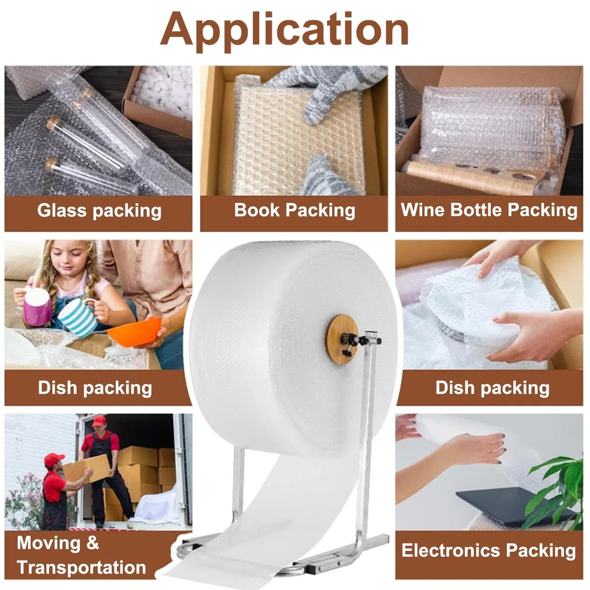 Luftpolsterfolienspender mit verzinktem Rohr, Schaumstoffkissenhalter für Verpackung, Versand, Umzug, effiziente Aufbewahrungslösung für Schutzverpackungen