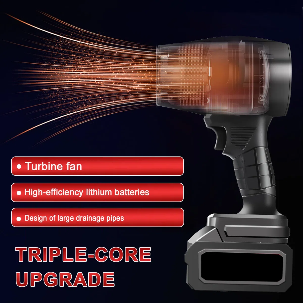 Laubbläser Akku, 800W 35000RPM Turbo Gebläse Akku, mit 21V 1300mAh Batterien, Stufenlose Drehzahlregelung Staubreiniger, Zum Stauben, Autoreinigung und Wasserabblasen, Gartenreinigung (Kurz)
