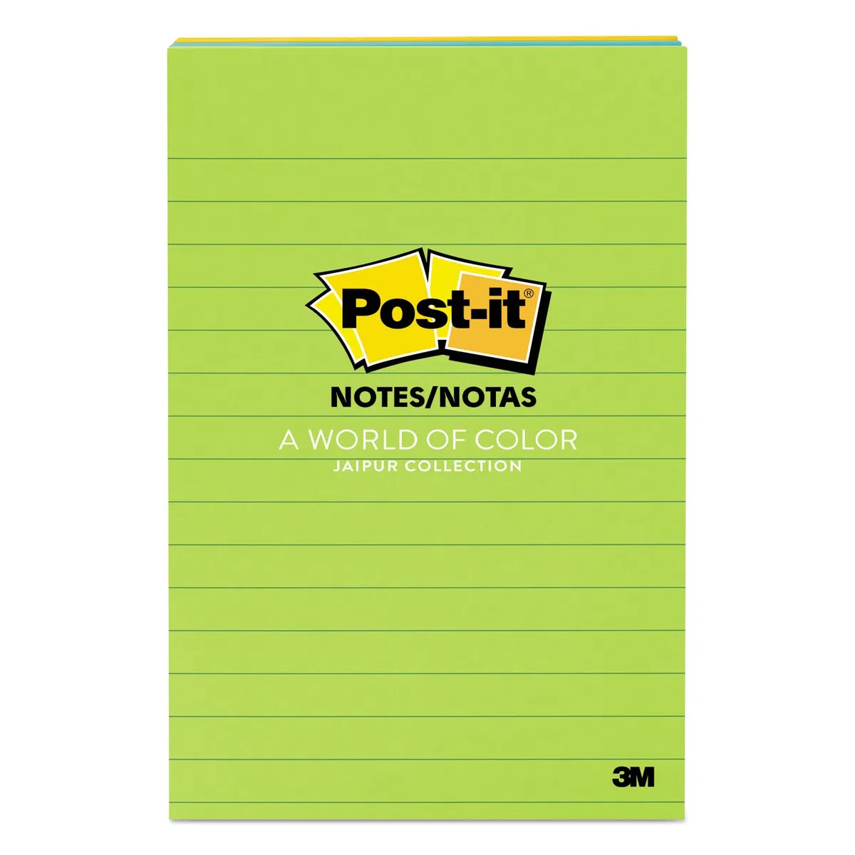 Post-it - Post-it Notes,Lined, 4"x6",3/PK,100 Sh/Pad, Assorted, Sold as 1 Package, MMM6603AU