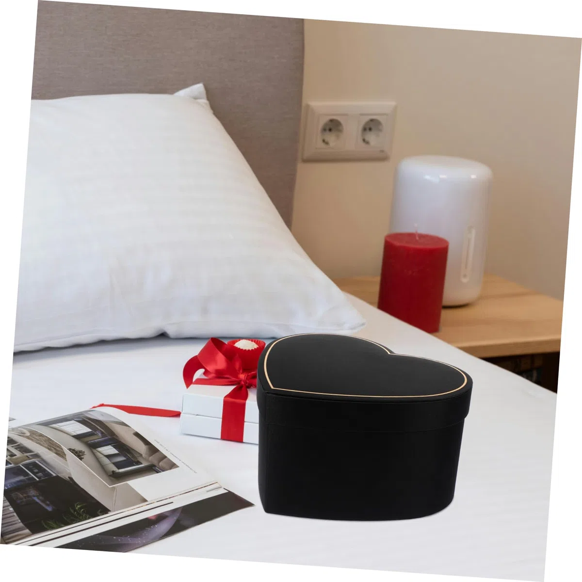 Gadpiparty Herzförmige Geschenkbox Mit Deckel Mittlere Aufbewahrungsbox Aus Stabilem Material Schwarz Für Gastgeschenke Süßigkeiten Und Blumenarrangements Bei Hochzeiten Und Feiern