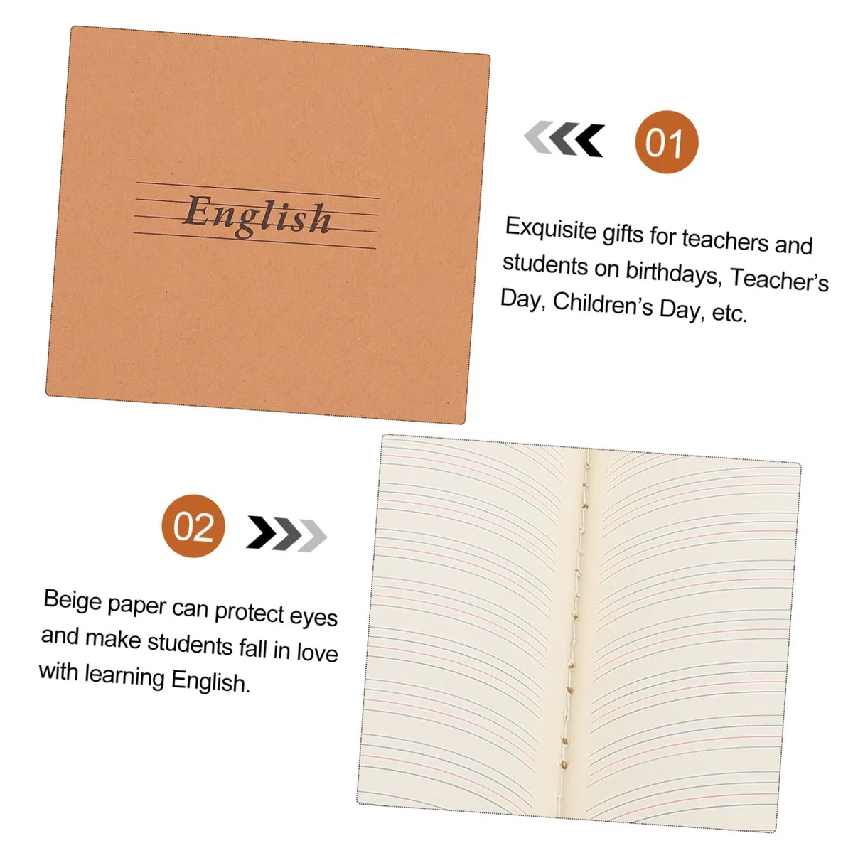 10 Stück Schüler Übungshefte aus Papier für Schulbedarf und Schreiben | Leicht und Portabel, Augenschonend Beim Schreiben, Passend für Lehrer und Schüler, Schulanfang Deko