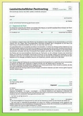 RNK-Verlag Reimer Nachf. Kuhn Premium Pachtvertrag RNK 555 A4 Landwirtschaft