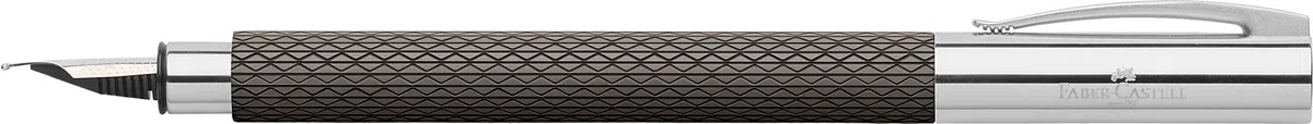 Faber-Castell - Füller Ambition OpArt Black Sand, Feder F | Füllfederhalter mit Edelharzschaft, Edelstahlfeder und Patronen-Konvertersystem, inkl. Geschenketui