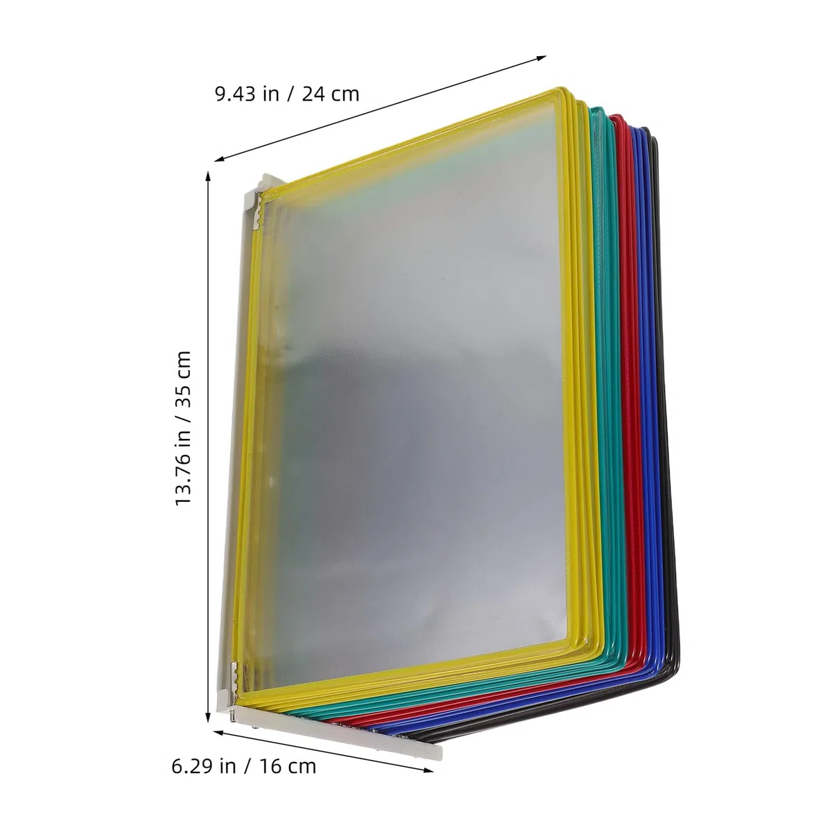 Wandmontierter Dokumentenorganizer 20 Fächer A4 aus Pvc und Metall | Klappbar, für Schreibtisch und Besprechungsplakate, Modern im Neutralen Look Zufällige Farbe