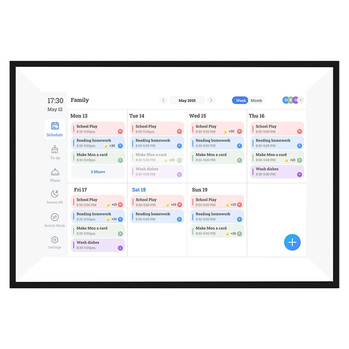 Goshyda 10.1in Digitaler Kalender, Intelligentes Hochgeschwindigkeits -Touchscreen -Display, Benutzerfreundlich