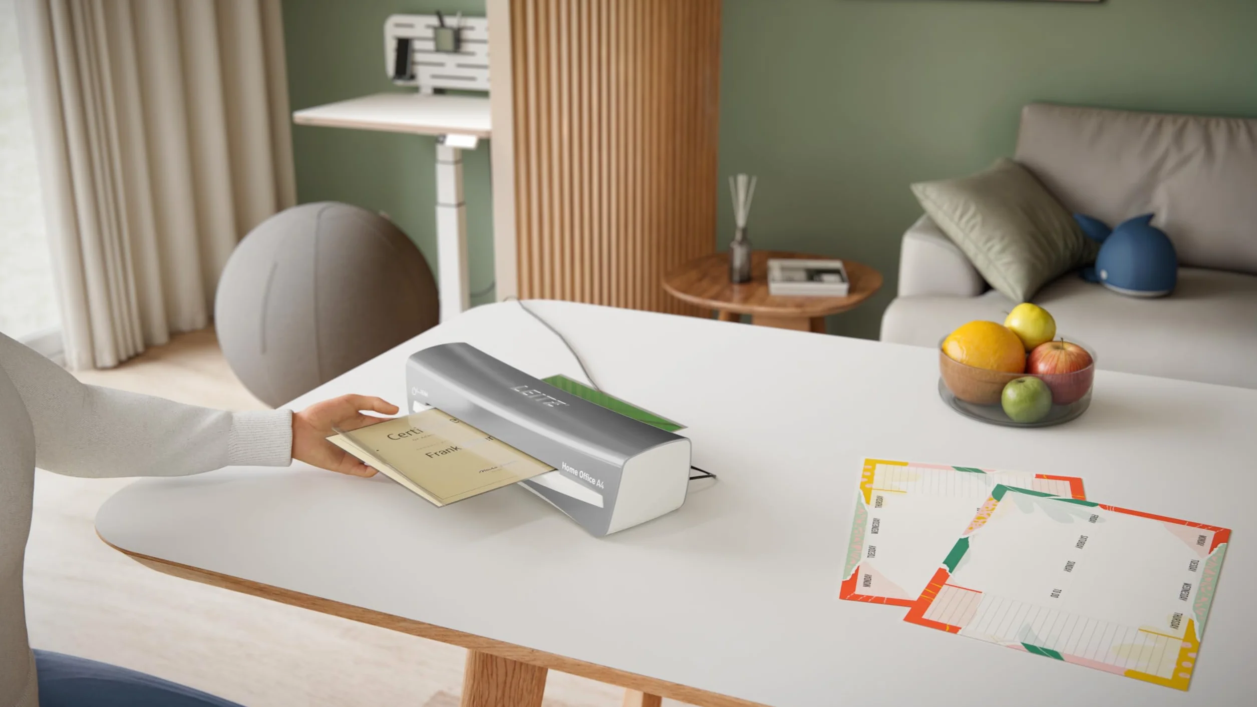 Leitz iLAM A4 Laminiergerät, sehr kurze Aufwärmzeit von 2 Min, 75-125 mic, Smart LED Status, Anti-Stau, Auto-Abschaltung, inkl 5x A4-Laminierfolien, Für Home Office und Büro, Silber und Weiß, 73680089