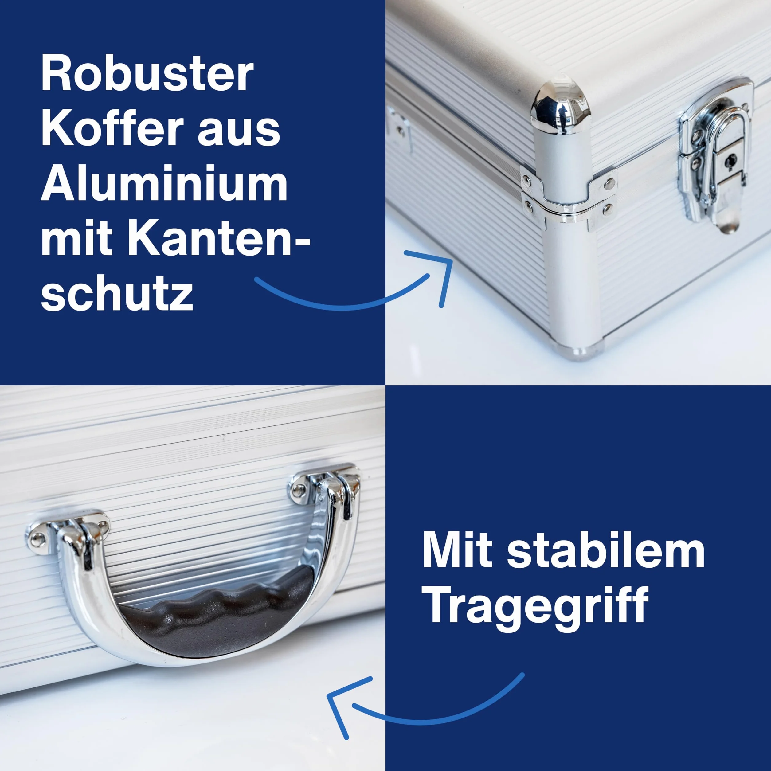 magnetoplan Moderationskoffer l Inkl. 3000 Teile l HxBxT 340x470x165mm l Hochwertiger Aluminiumkoffer, abschließbar l Für Schulungen & Seminare | Hochwertiger Koffer prall, gefüllt l Für Schulung + Seminar | Mit Trageriemen und Griff | HxBxT 340x470x165mm